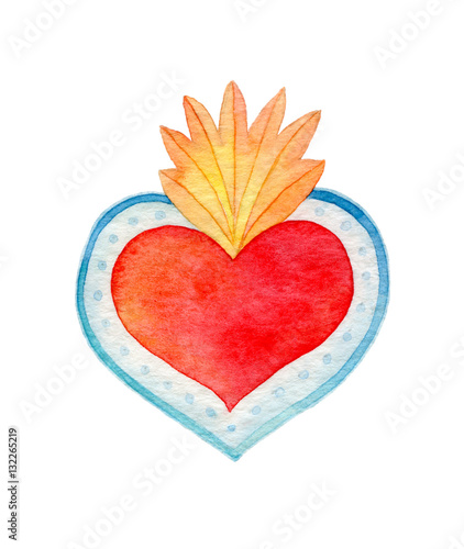 Obraz na płótnie Sacred heart. Watercolor illustration w salonie