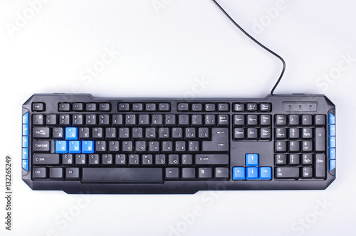 Computer keyboard isolated on the white background photo