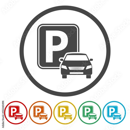 Parking Icon Vector, Paid parking icon 