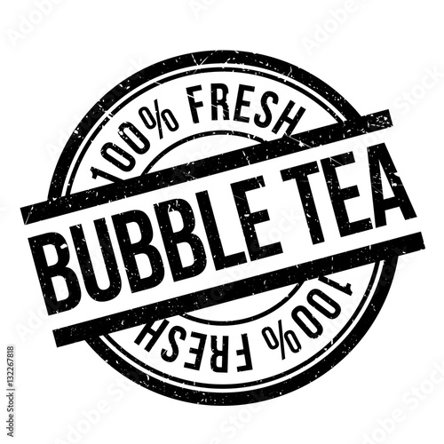 Bubble tea stamp. Grunge design with dust scratches. Effects can be easily removed for a clean, crisp look. Color is easily changed.