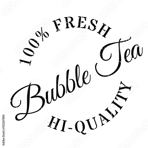 Bubble tea stamp. Grunge design with dust scratches. Effects can be easily removed for a clean, crisp look. Color is easily changed.