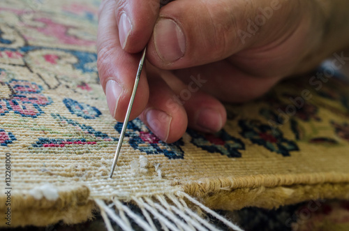 Restoring damaged old rug
