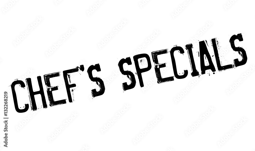 Chef specials stamp. Grunge design with dust scratches. Effects can be easily removed for a clean, crisp look. Color is easily changed.