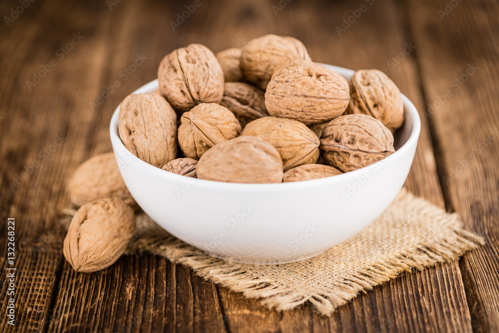 Walnuts (selective focus, close-up shot) Walnuts (selective focus, close-up shot)