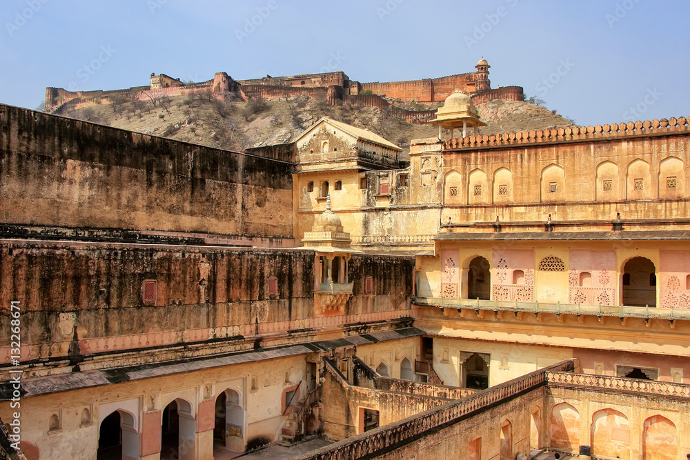 View of zenana in the fourth courtyard of Amber Fort, Rajasthan,