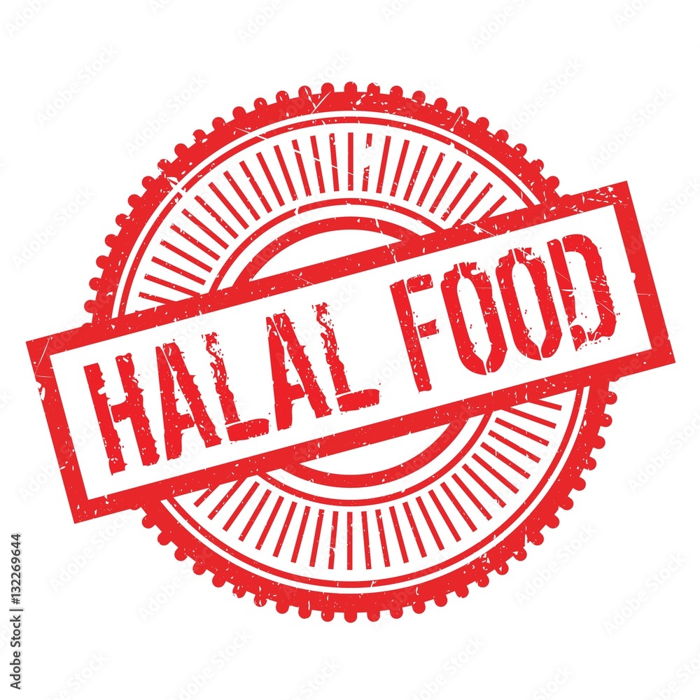 Halal food stamp. Grunge design with dust scratches. Effects can be easily removed for a clean, crisp look. Color is easily changed. Halal food stamp. Grunge design with dust scratches. Effects can be easily removed for a clean, crisp look. Color is easily changed.