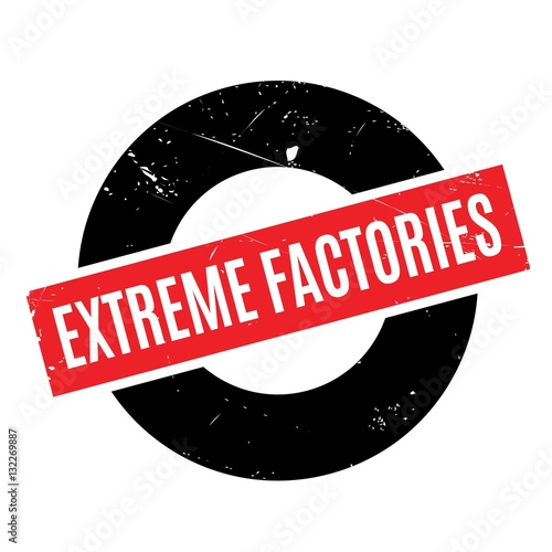 Extreme Factories rubber stamp. Grunge design with dust scratches. Effects can be easily removed for a clean, crisp look. Color is easily changed.