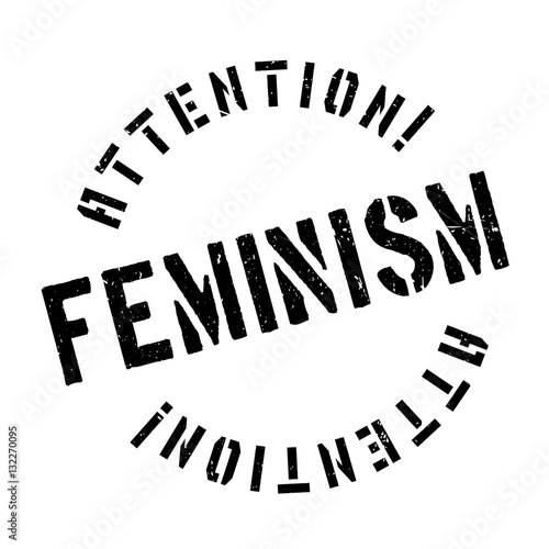 Feminism rubber stamp. Grunge design with dust scratches. Effects can be easily removed for a clean, crisp look. Color is easily changed. photo