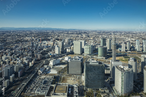 modern cityscape aerial view