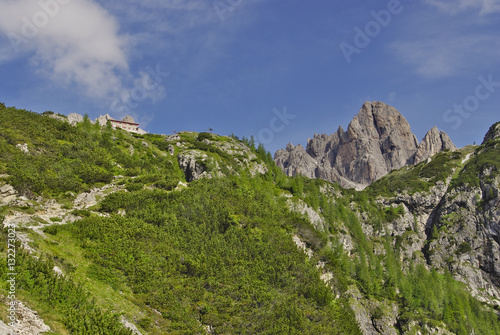 On the trail to Berti Refuge, in the Italian Dolomites.