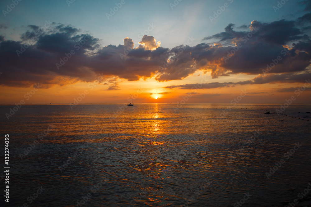 Sunset on the beach, Thailand, Indian Ocean Sunset on the beach, Thailand, Indian Ocean