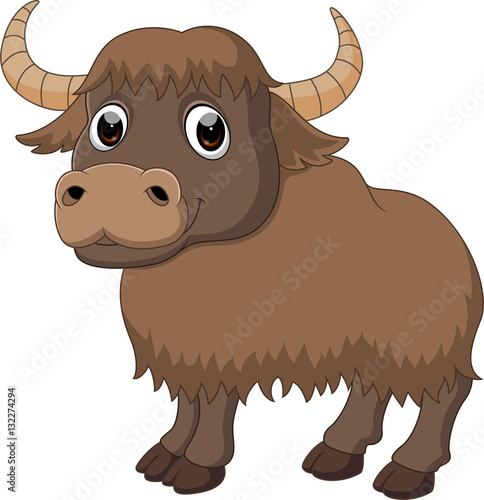 Cute yak cartoon