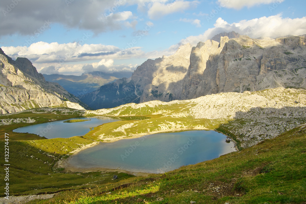 Laghi dei Piani, mountain lakes near refuge Locatelli and Val Fi Laghi dei Piani, mountain lakes near refuge Locatelli and Val Fi