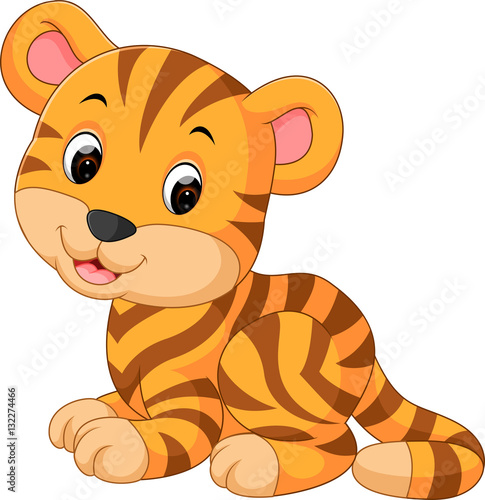 Fototapeta Naklejka Na Ścianę i Meble -  Cute tiger cartoon

