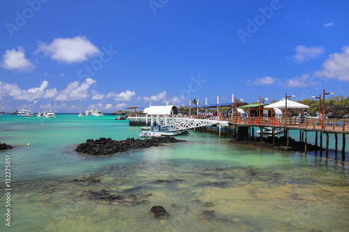 Boat dock at Puerto Ayora on Santa Cruz Island, Galapagos Nation © donyanedomam