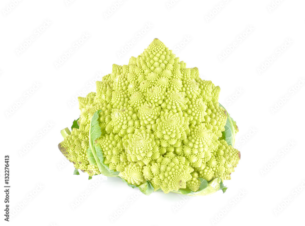 Head cabbage flowers on a white background Head cabbage flowers on a white background