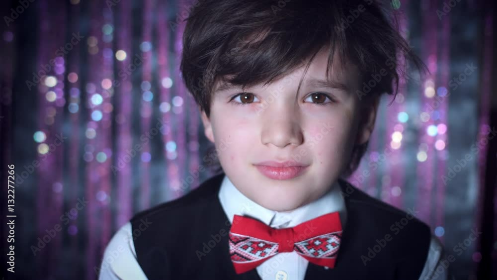 4K Disco Christmas Shoot of a Child Posing on Glittery Background 4K Disco Christmas Shoot of a Child Posing on Glittery Background