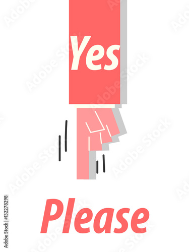 YES PLEASE typography vector illustration