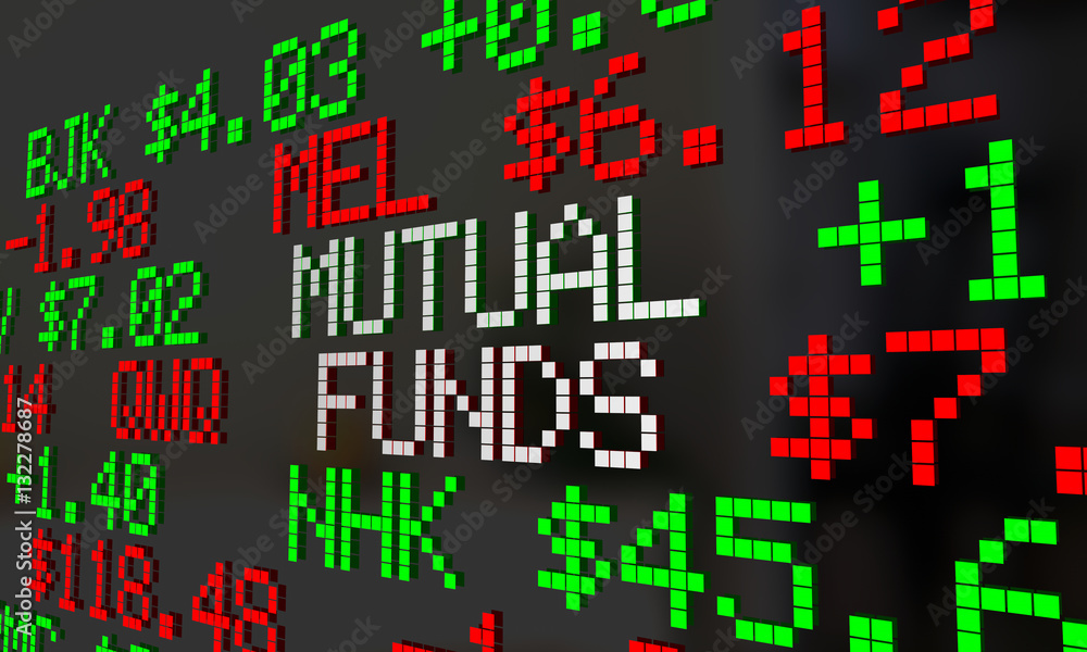Mutual Funds Stock Tickers Scrolling Investment Options 3d Illus