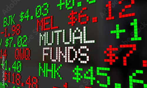Mutual Funds Stock Tickers Scrolling Investment Options 3d Illus