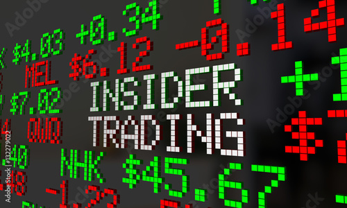 Insider Trader Illegal Stock Market Trading Ticker Symbols 3d Il photo