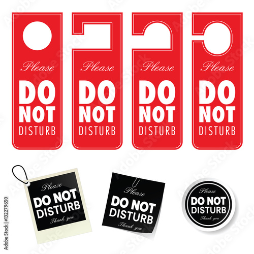 do not disturb tag set design illustration in colorful