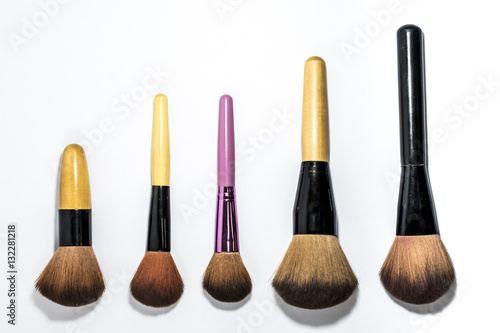 Brush for make up on white background.