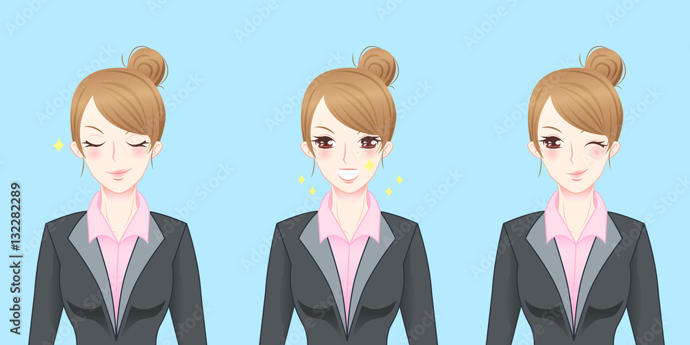 cartoon business woman feel confident Stock Vector | Adobe Stock