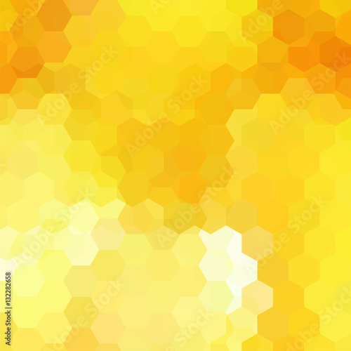 Abstract background consisting of yellow hexagons. Geometric design for business presentations or web template banner flyer. Vector illustration © tashechka