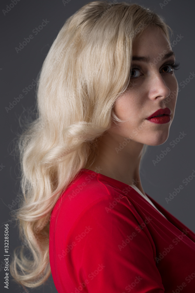 Beautiful girl with hair the evening Beautiful girl with hair the evening