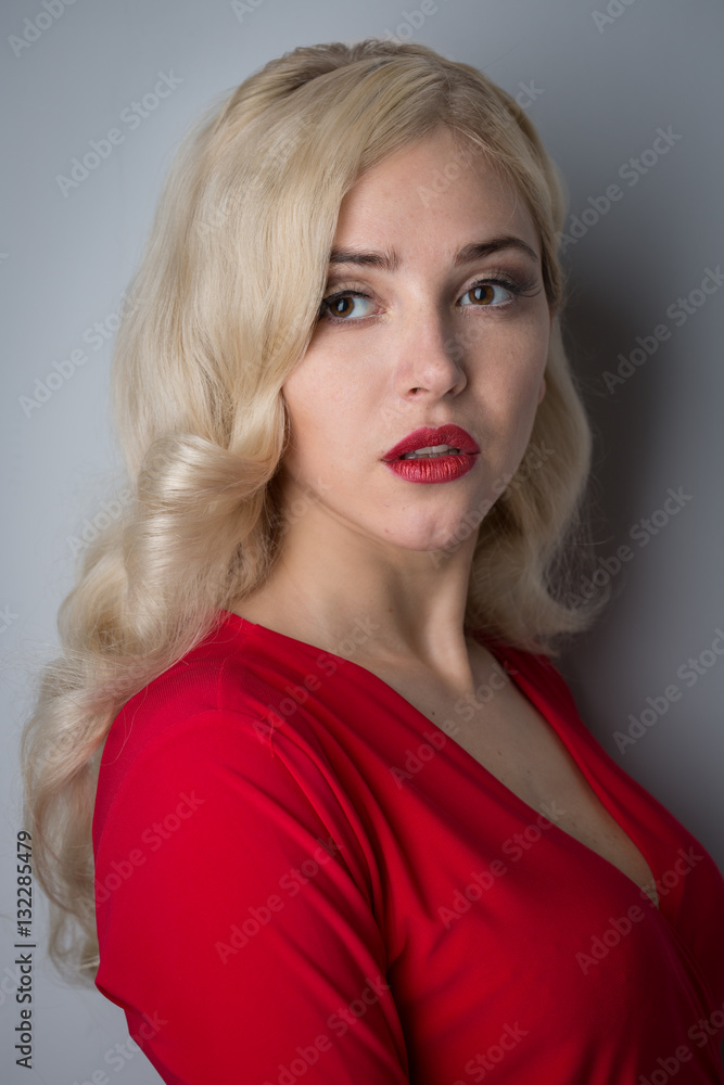 Beautiful girl with hair the evening Beautiful girl with hair the evening