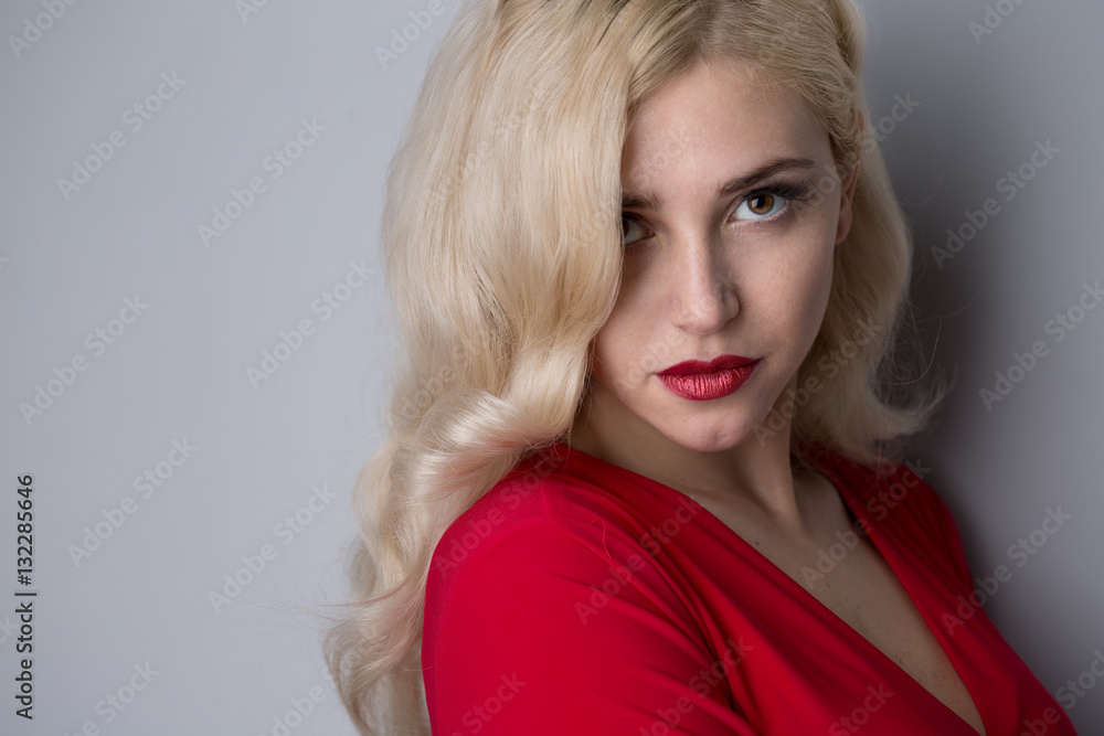 Beautiful girl with hair the evening Beautiful girl with hair the evening