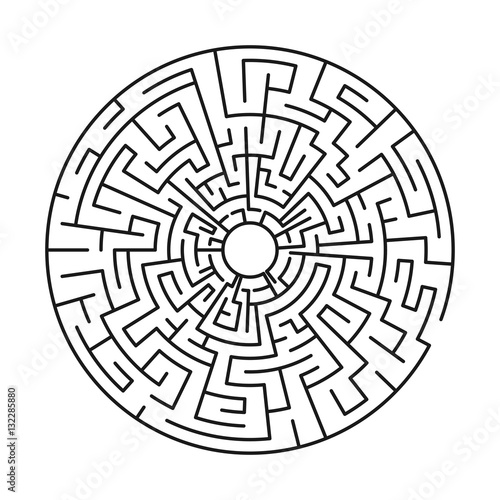 Round labyrinth with entry and exit