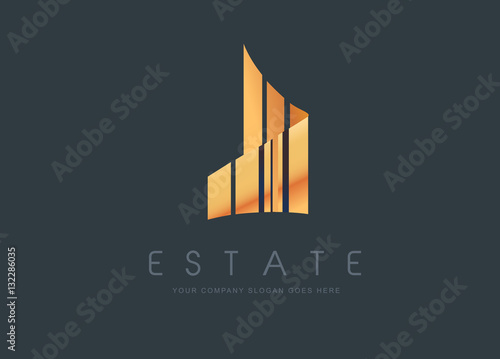 Real Estate Gold Design Building