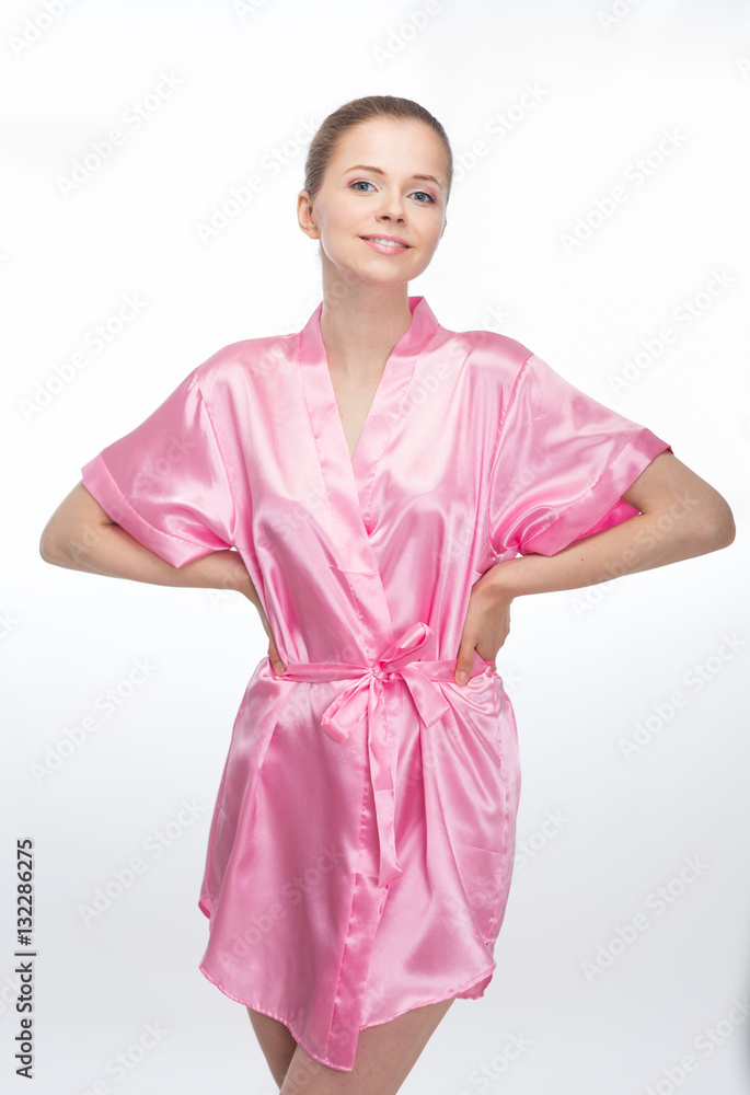 Young woman in bathrobe Young woman in bathrobe