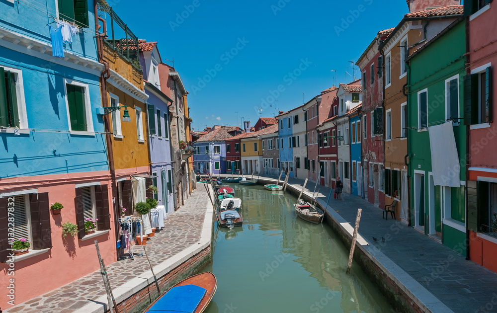 Colorful Burano village at Venice, Italy