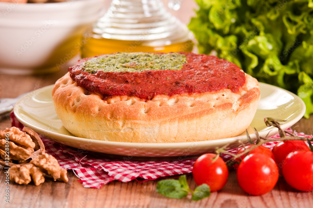 Calzone with walnuts and endive. Calzone with walnuts and endive.