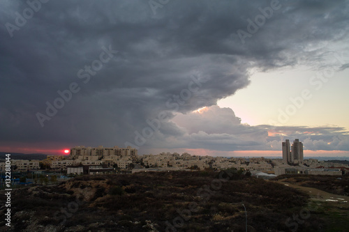 Modiin, Israel - stormy sunset