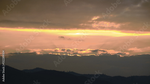 Orange Purple clouds at sunrise