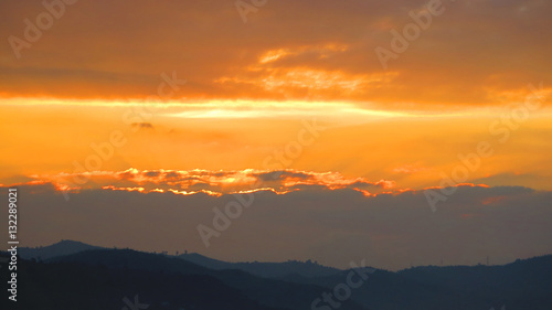 Orange clouds at sunrise