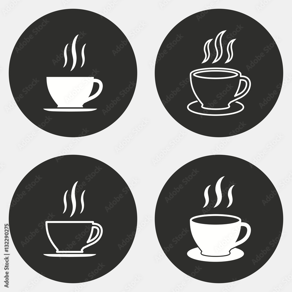 Coffee cup icon set. Coffee cup icon set.