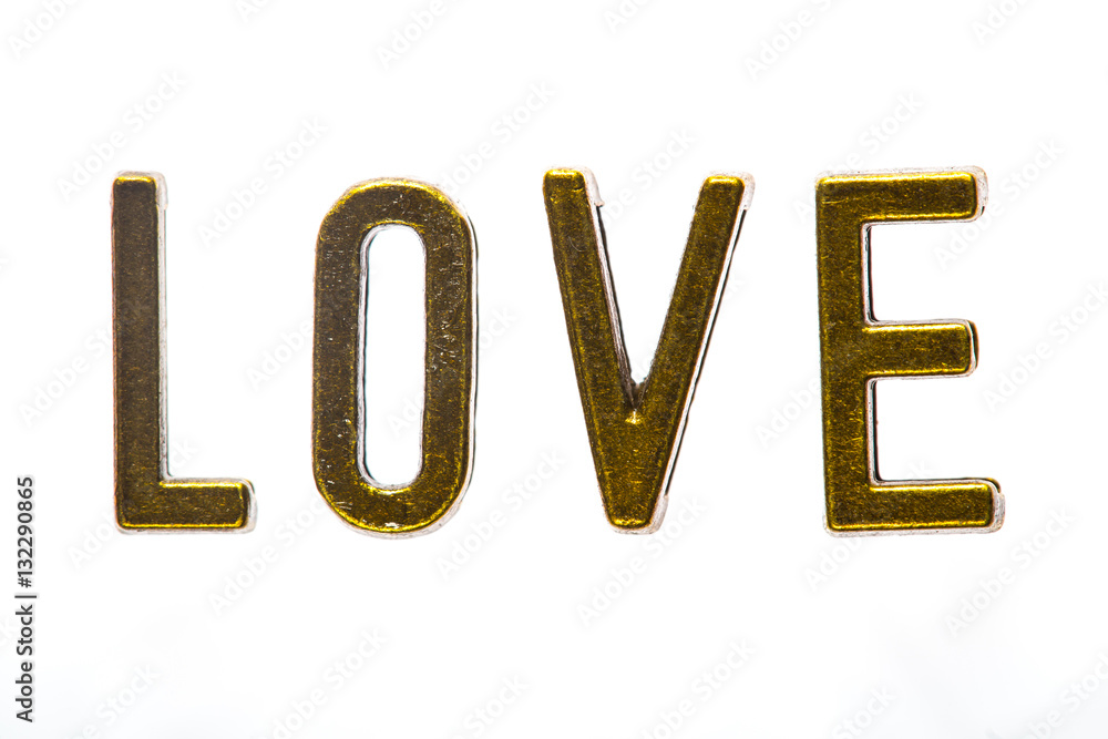 love word vintage style isolated on white Stock Photo | Adobe Stock
