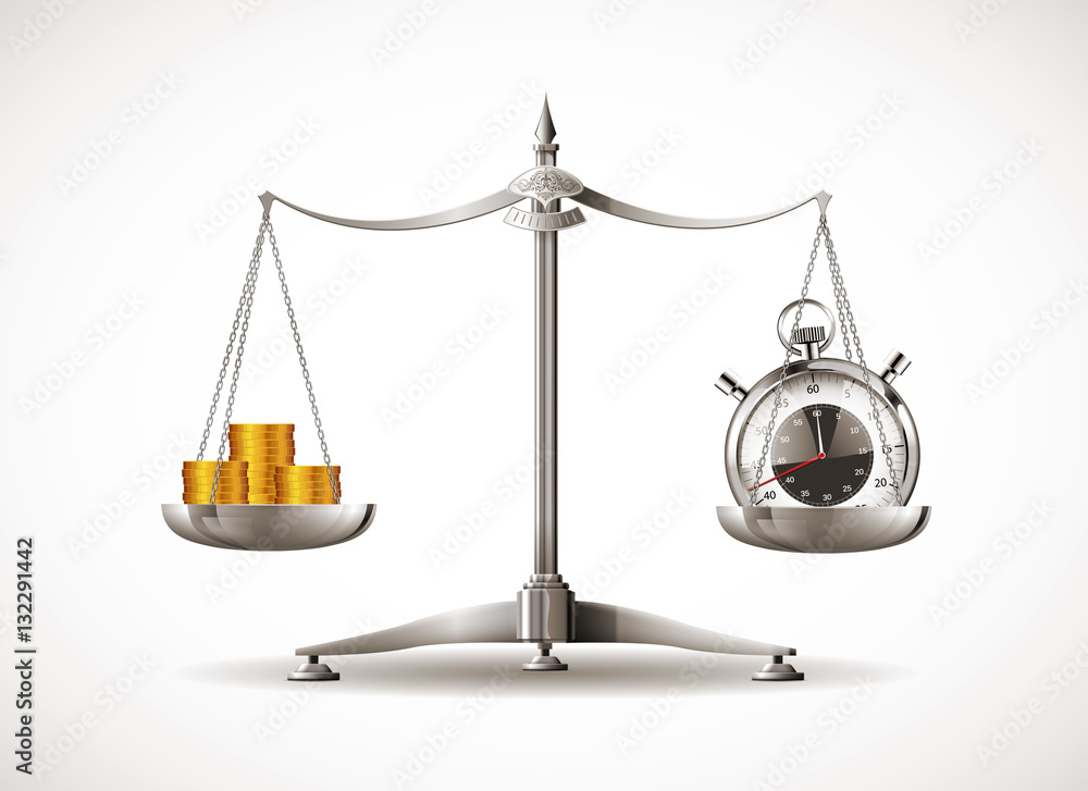 Scales - time is money - concept Scales - time is money - concept