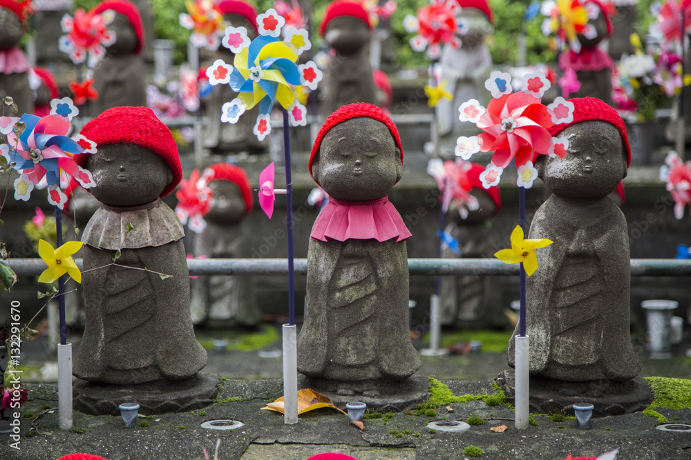 Photography Poster Jizo statues at Shiba park in Tokyo | Wall Art