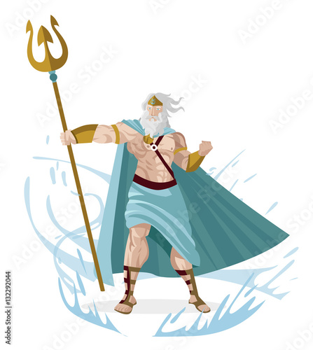 poseidon neptune greek god of the sea with trident