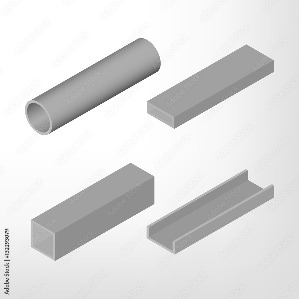 Steel beam isometric vector illustration. Steel beam isometric vector illustration.