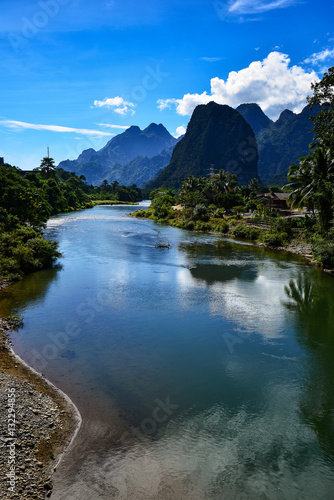 Pha Tang - Ban Pha Tang or Ban Phatang is a small town in Vientiane Province on the Nam Song River   Surreal landscape on the Song river at Vang Vieng   Laos 