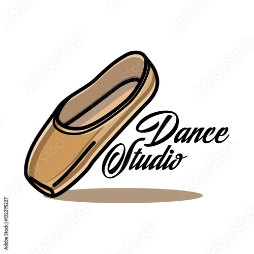 Color vintage dance studio emblem
