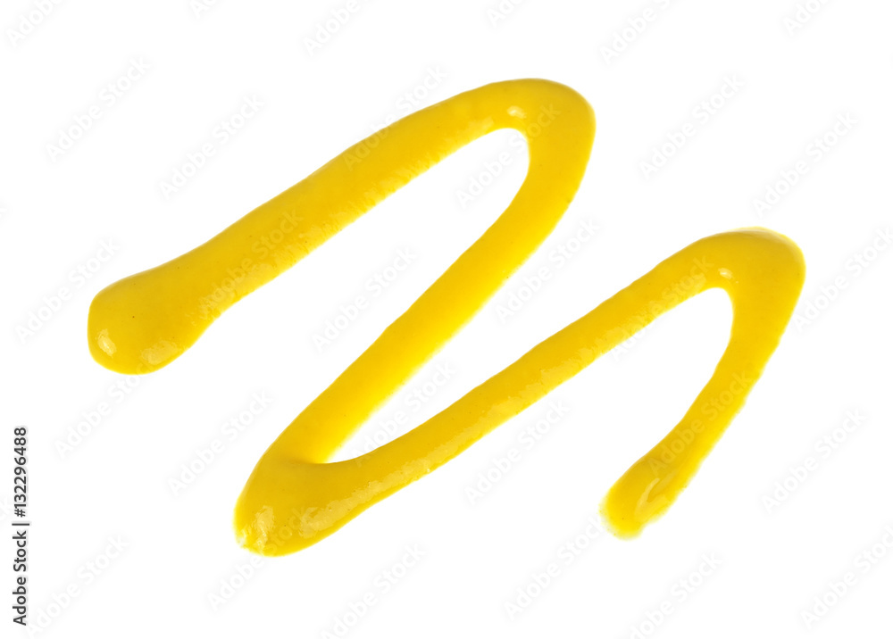 Mustard sauce on a white background Mustard sauce on a white background