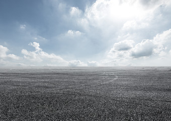 Asphalt road and sky